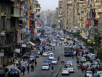 أحد شوارع العاصمة المصرية القاهرة بعد انتشار جائحة فيروس كورونا. 25 مارس 2020 - AFP