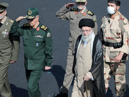  المرشد الإيراني علي خامنئي يحضر حفل تخرج ضباط في القوات المسلحة الإيرانية. 3 أكتوبر 2022 - REUTERS