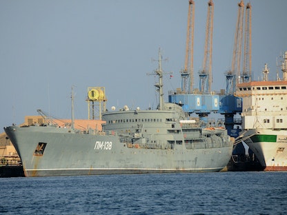 سفينة عسكرية تابعة للبحرية الروسية ترسو في ميناء بورتسودان - 2 مايو 2021 - AFP