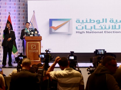مؤتمر صحافي لرئيس المفوضية الوطنية العليا للانتخابات في ليبيا - 23 نوفمبر 2021  - Getty Images