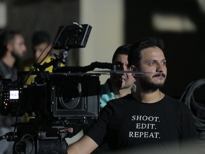 المخرج المصري بيتر ميمي أثناء تصوير فيلم "موسى" - المكتب الإعلامي للشركة المنتجة