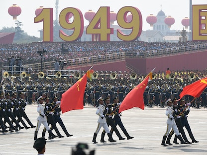 جانب من استعراض عسكري للجيش الصيني في العاصمة بكين- 1 أكتوبر 2019 - AFP