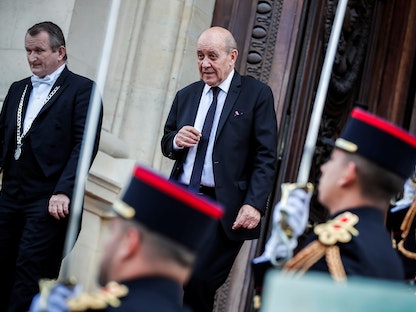 وزير الخارجية الفرنسي السابق جان إيف لودريان أمام مقر وزارة الخارجية بباريس. 21 مايو 2022 - REUTERS