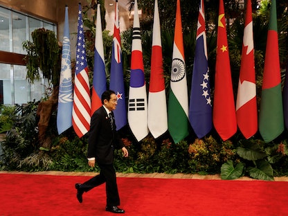 رئيس الوزراء الياباني فوميو كيشيدا خلال اجتماعات قمة رابطة دول جنوب شرق آسيا "آسيان" في جاكرتا. 6 سبتمبر 2023 - REUTERS