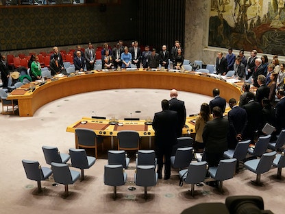 جلسة لمجلس الأمن الدولي في مقر الأمم المتحدة بولاية نيويورك الأميركية - 10 مارس 2020  - REUTERS