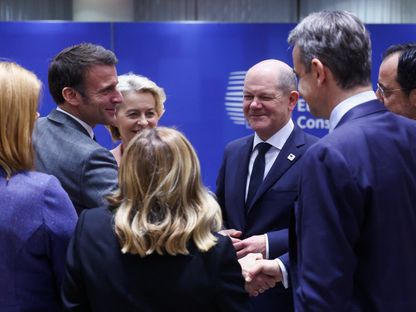 عدد من قادة الاتحاد الأوروبي خلال قمة للتكتل في بروكسل. 21 مارس 2024 - Reuters