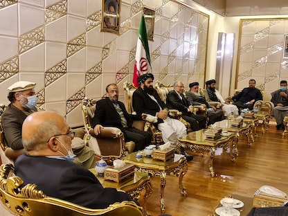 وزير خارجية طالبان أمير خان متقي خلال زيارته إلى طهران، 08 يناير 2022 - Twitter@HafizZiaAhmad1