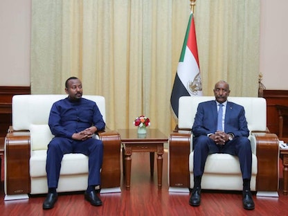  رئيس مجلس السيادة الانتقالي عبد الفتاح البرهان يجتمع في السودان برئيس الوزراء الإثيوبي آبي أحمد. 26 يناير 2023 - twitter/TSC_SUDAN
