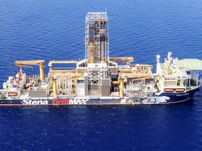 سفينة الحفر التابعة لشركة Energean ومقرها لندن بدأت الحفر في حقل كاريش للغاز الطبيعي في شرق البحر المتوسط. 9 مايو 2022. - REUTERS