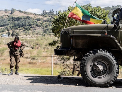 مركبة للقوات التابعة للحكومة الإثيوبية في إقليم أمهرة، 13 ديسمبر 2021. - AFP