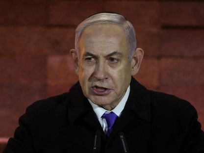 رئيس الوزراء الإسرائيلي بنيامين نتنياهو خلال فعالية في القدس المحتلة. 5 مايو 2024 - REUTERS