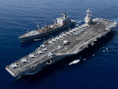 حاملة الطائرات الأميركية USS Gerald R Ford تصل شرق المتوسط في إطار الدعم العسكري لإسرائيل. 11 أكتوبر 2023 - Reuters
