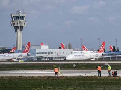 جانب من مطار إسطنبول الدولي، تركيا - 8 أبريل 2020 - AFP