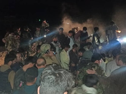 جنود أفغان في موقع التفجير بولي علم شرقي البلاد - twitter.com/TOLOnews/