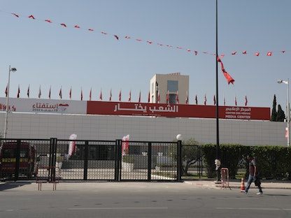 مقر مغلق لفرز الأصوات في العاصمة التونسية تونس، قبل انطلاق عملية الاستفتاء على الدستور الجديد. 24 يوليو 2022. - الشرق