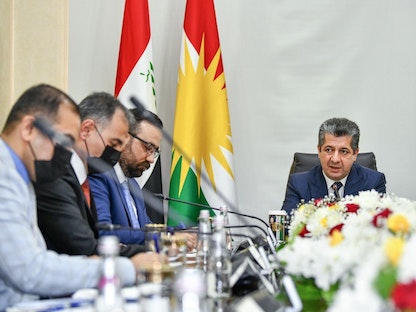 رئيس حكومة إقليم كردستان مسرور بارزاني في اجتماع لبحث الأوضاع الصحية بعد تفشي الكوليرا - 19 يونيو 2022  - @masrour_barzani 