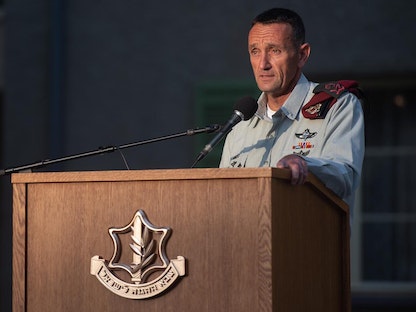اللواء هرتسي هاليفي أثناء القائه خطاباً في تل أبيب. يوليو 2021 - الجيش الإسرائيلي