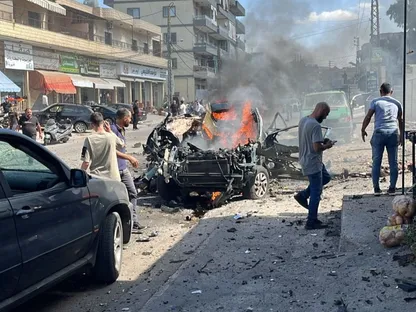 صورة متداولة للغارة الإسرائيلية على طريق زبدين - النبطية، جنوب لبنان. 6 أكتوبر 2025 