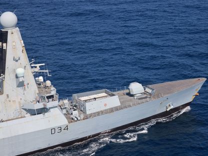 السفينة الحربية البريطانية "دايموند" أمام سواحل اليمن جنوبي البحر الأحمر. 6 يناير 2024 - Reuters
