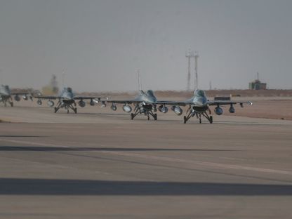 صورة نشرتها القيادة المركزية الأميركية لطائرات F-16 في منطقة بالشرق الأوسط. 23 أبريل 2024 - twitter/CENTCOM