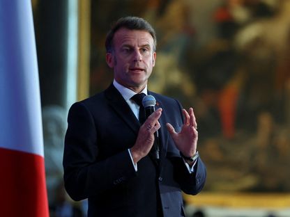 الرئيس الفرنسي إيمانويل ماكرون خلال حدث في باريس. 19 مايو 2025 - Reuters