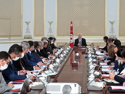 الرئيس التونسي قيس سعيّد في اجتماع لمجس الوزراء - 21 أكتوبر 2021 - facebook/Presidence.tn