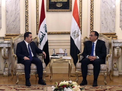 رئيس الوزراء المصري مصطفى مدبولي يستقبل نظيره العراقي محمد شياع السوداني في القاهرة. 5 مارس 2023 - Facebook/EgyptianCabinet