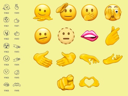 بعض الوجوه التعبيرية الجديدة من مجموعة "الإيموجيز" الجديدة (Emoji 14) - unicode.org