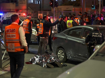 صورة من موقع الحادث في حي "النبي يعقوب" في القدس. 27 يناير 2023 - AFP