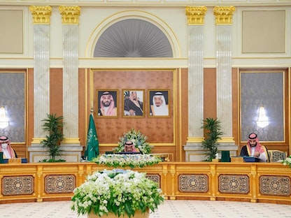 مجلس الوزراء السعودي خلال عقد جلسة في قصر السلام بجدة - 18 أكتوبر 2022 - twitter.com/spagov