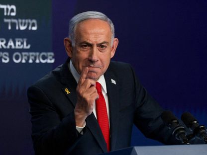 رئيس الوزراء الإسرائيلي بنيامين نتنياهو يتحدث خلال مؤتمر صحافي في القدس. 21 مايو 2025 - REUTERS