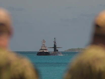 غواصة الصواريخ الباليستية USS West Virginia (SSBN-736) خلال زيارة ميناء دييجو جارسيا في المحيط الهندي. 28 نوفمبر 2022 - stratcom.mil