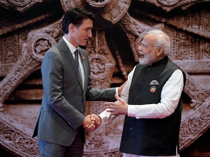 رئيس الوزراء الكندي جاستن ترودو ونظيره الهندي ناريندار مودي، نيودلهي. 9 سبتمبر 2023 - via REUTERS