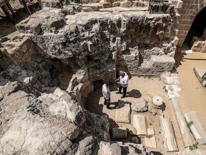 أحد المواقع المكتشفة بالقرب من دير سانت هيلاريون الأثري وسط قطاع غزة 8 يونيو - 2022 - AFP