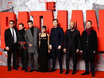  فريق عمل فيلم The Batman أثناء عرضه في لندن - REUTERS