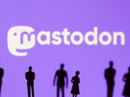 شعار منصة Mastodon في رسم توضيحي. 7 نوفمبر 2022 - REUTERS