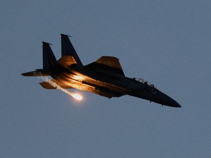 مقاتلة إسرائيلية من طراز F-15 أثناء تحليقها فوق غزة. 2 يونيو 2025 - Reuters