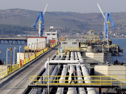 نظرة عامة على ميناء جيهان التركي على البحر المتوسط والذي تديره شركة أنابيب البترول المملوكة للدولة (بوتاس)، تركيا، 19 فبراير 2014 - REUTERS