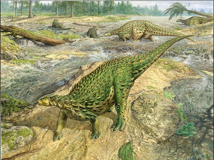 صورة افتراضية لديناصورات من العصر الجوراسي Scelidosaurus - REUTERS