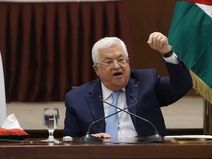 الرئيس الفلسطيني محمود عباس يلقي كلمة في رام الله - 19 مايو 2020 - REUTERS