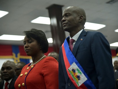 رئيس هايتي الراحل جوفينيل مويز وأرملته مارتين مويز - AFP