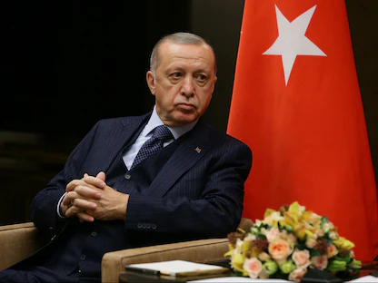 الرئيس التركي رجب طيب أردوغان خلال اجتماعه بنظيره الروسي فلاديمير بوتين في سوتشي - 29 سبتمبر 2021 - REUTERS