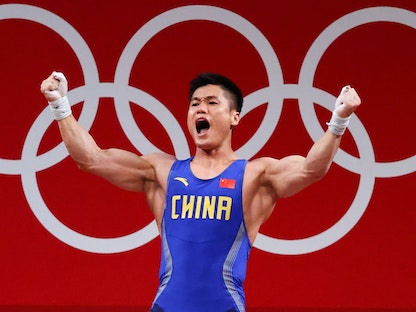 فرحة الصيني ليو بعد حسمه ذهبية الأولمبياد - REUTERS