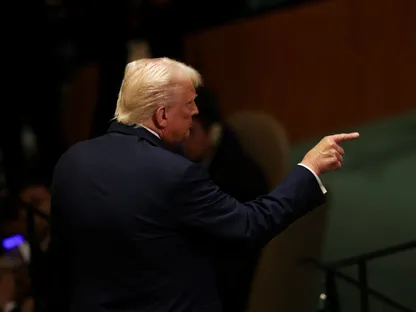 الرئيس الأميركي دونالد ترمب يلقي كلمة أمام الجمعية العامة للأمم المتحدة في دورتها الثمانين في مدينة نيويورك. 23 سبتمبر 2025 - Reuters
