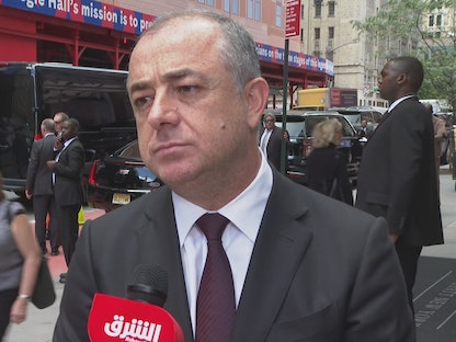 نائب رئيس المجلس النيابي اللبناني الياس بو صعب، المكلف بملف ترسيم الحدود البحرية مع إسرائيل خلال حديثه لـ"الشرق"-20 سبتمبر 2022 - الشرق