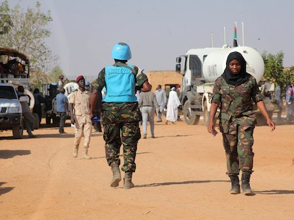 عناصر من القوات الأممية لحفظ السلام في إقليم دارفور بالسودان 15 فبراير 2021 - AFP
