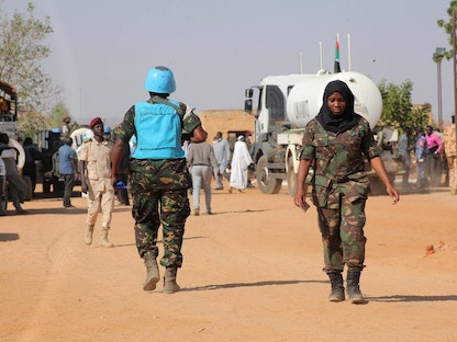 عناصر من القوات الأممية لحفظ السلام في إقليم دارفور بالسودان 15 فبراير 2021 - AFP