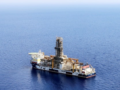 سفينة للتنقيب عن الغاز في حقل "كاريش" قرب الحدود اللبنانية الإسرائيلية شرقي البحر المتوسط. 9 مايو 2022 - REUTERS