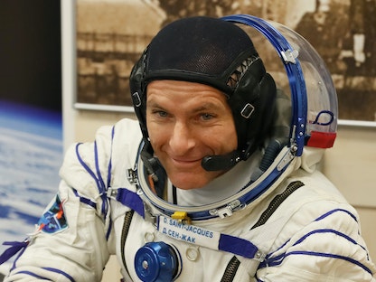 الكندي عضو طاقم محطة الفضاء الدولية (ISS) ديفيد سان جاك قبل وقت قصير من إطلاق المركبة في بايكونور كوزمودروم، كازاخستان- 3 ديسمبر 2018  - REUTERS