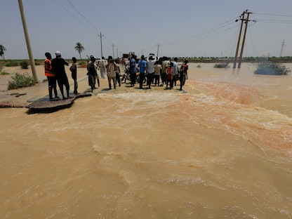 جانب من الفيضانات التي ضربت ولاية الجزيرة السودانية. 23 أغسطس 2022 - REUTERS
